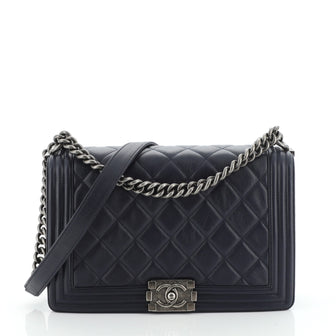 Chanel Boy Flap Bag Quilted Calfskin New Medium