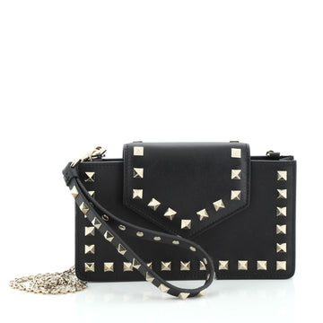 Valentino Rockstud Chain Phone Case Leather