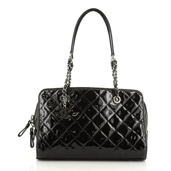 Chanel CC Angle Tote Quilted Patent Medium