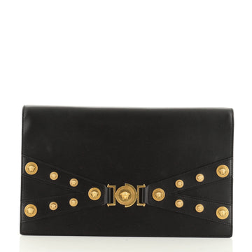 Versace Tribute Medallion Flap Clutch Leather Medium