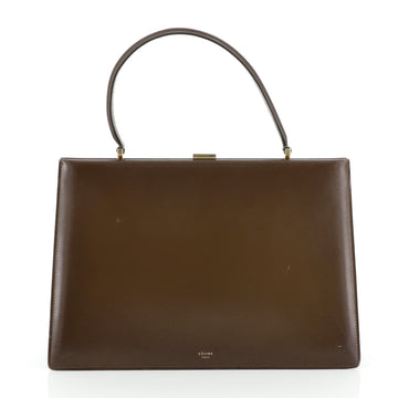 Celine Clasp Top Handle Bag Leather Medium