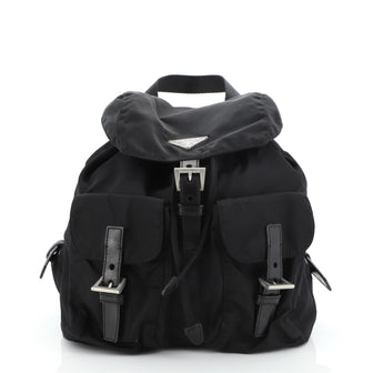 Prada Double Front Pocket Backpack Tessuto Small
