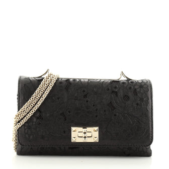 Valentino Girello Shoulder Bag Leather Lace Medium