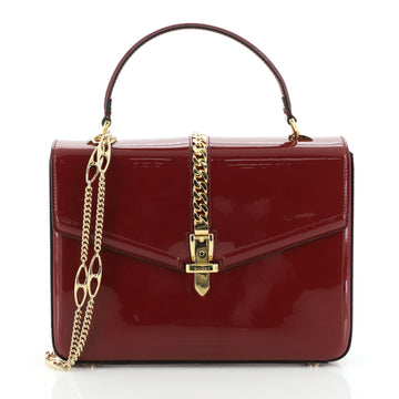 Gucci 1969 Sylvie Top Handle Bag Patent Leather Small