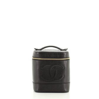 Chanel Vintage Timeless Cosmetic Case Caviar Tall
