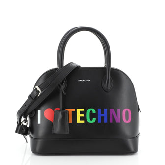 Balenciaga Logo Ville Bag Printed Leather Small
