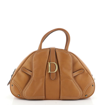 Christian Dior Vintage Saddle Bowler Bag Leather Medium