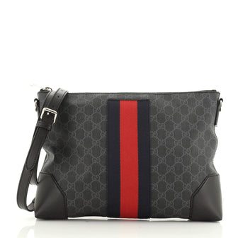 Gucci Web Zip Flat Messenger GG Coated Canvas 