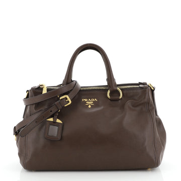 Prada Double Zip Convertible Tote Soft Calfskin Medium