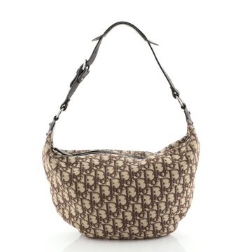 Christian Dior Vintage Zip Hobo Diorissimo Canvas Medium