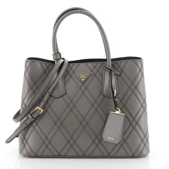 Prada Cuir Double Tote Quilted Leather Medium