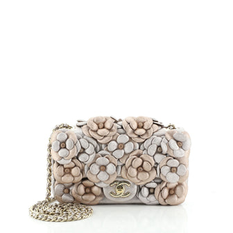 Chanel CC Camellia Flap Bag Embellished Lambskin Mini
