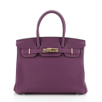 Hermes Birkin Handbag Purple Togo with Gold Hardware 25