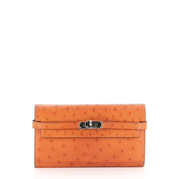 Hermes Kelly Wallet Ostrich Long