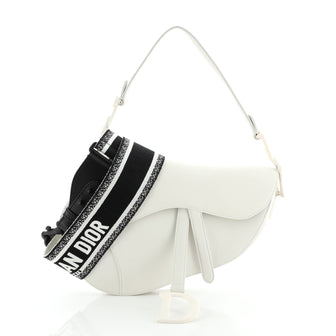 Christian Dior Saddle Handbag Leather Medium
