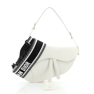 Christian Dior Saddle Handbag Leather Medium