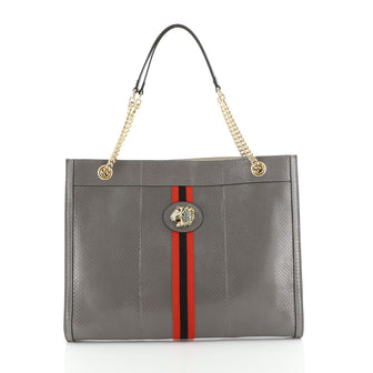 Gucci Rajah Chain Tote Snakeskin Large