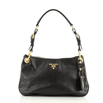 Prada Zip Shoulder Bag Soft Calfskin Medium