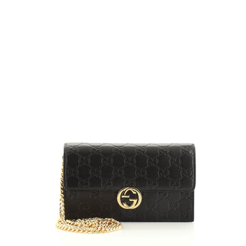 Gucci Icon Wallet on Chain Guccissima Leather 