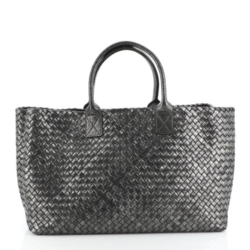 Bottega Veneta Cabat Tote Metallic Intrecciato Nappa Large