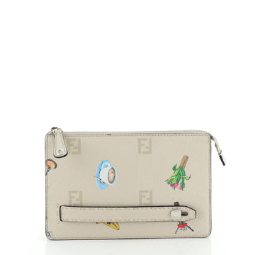 Fendi Selleria Clutch Printed Leather Medium