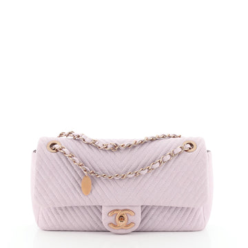 Chanel Medallion Charm Flap Bag Chevron Wrinkled Lambskin Medium