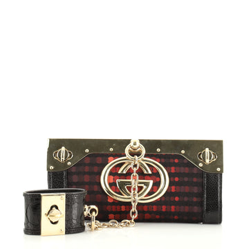 Gucci Starlight Cuff Clutch Printed Fabric 