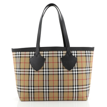 Burberry Reversible Giant Tote Vintage Check Canvas Medium