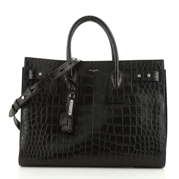 Saint Laurent Sac de Jour Souple Bag Crocodile Embossed Leather Small