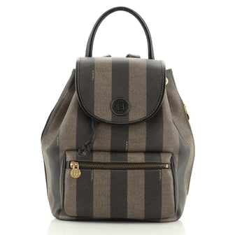 Fendi Pequin Front Pocket Backpack Coated Canvas Medium