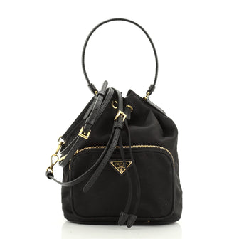Prada Drawstring Bucket Bag Tessuto Small