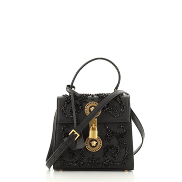 Versace Medusa Convertible Top Handle Bag Embellished Barocco Leather Small
