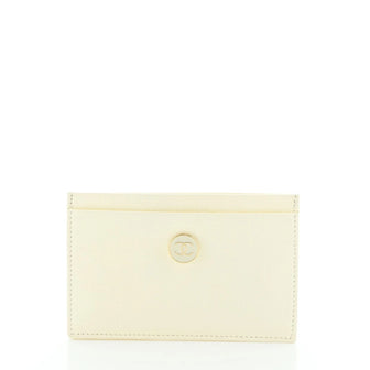 Chanel Vintage CC Button Classic Card Holder Leather 