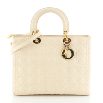 Christian Dior Vintage Lady Dior Bag Cannage Quilt Lambskin Large
