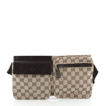 Gucci Vintage Double Belt Bag GG Canvas 