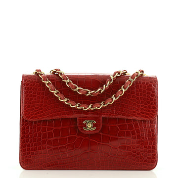Chanel Vintage Classic Single Flap Bag Alligator Jumbo