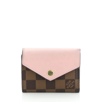 Louis Vuitton Zoe Wallet Damier and Leather Brown 527581