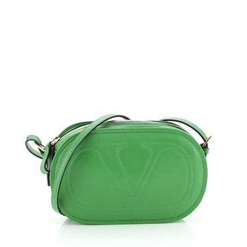 Valentino Logo Crossbody Bag Embossed Leather Small