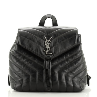 Saint Laurent LouLou Backpack Matelasse Chevron Leather Small