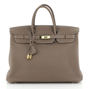 Hermes Birkin Handbag Grey Togo with Gold Hardware 40