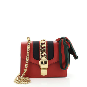 Gucci Sylvie Chain Shoulder Bag Leather Mini