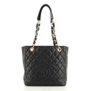 Chanel Petite Shopping Tote Quilted Caviar