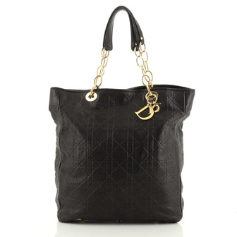 Christian Dior North South Soft Chain Tote Stitched Cannage Leather Medium