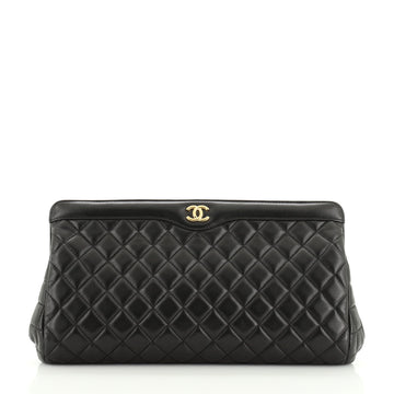 Chanel CC Frame Clutch Quilted Lambskin Medium