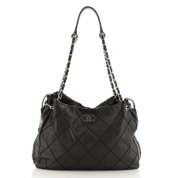 Chanel Expandable Zip Around Tote Quilted Leather Large