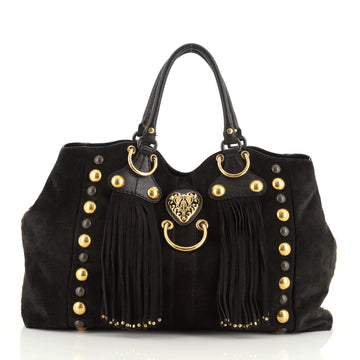 Gucci Fringe Babouska Tote Suede Medium