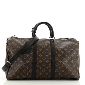 Louis Vuitton Keepall Bandouliere Bag Macassar Monogram Canvas 45
