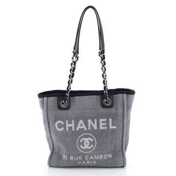 Chanel North South Deauville Tote Canvas Small