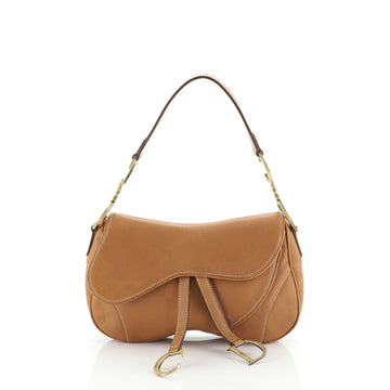 Christian Dior Vintage Double Saddle Bag Leather