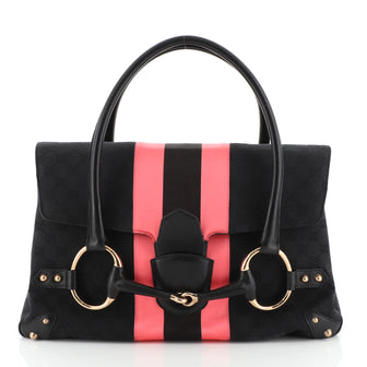 Gucci Horsebit Shoulder Satchel GG Canvas Large